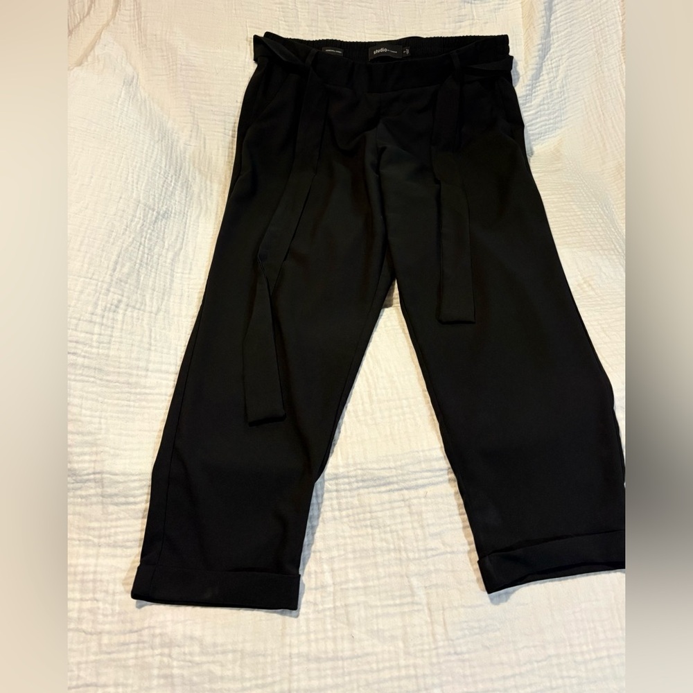 Torrid Bombshell Skinny Paperbag Black Trousers
